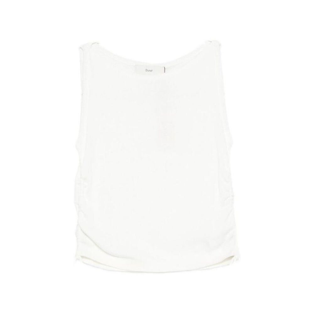 DUNST Ruched Side Tank Top Women WHITE T-Shirts & Tops